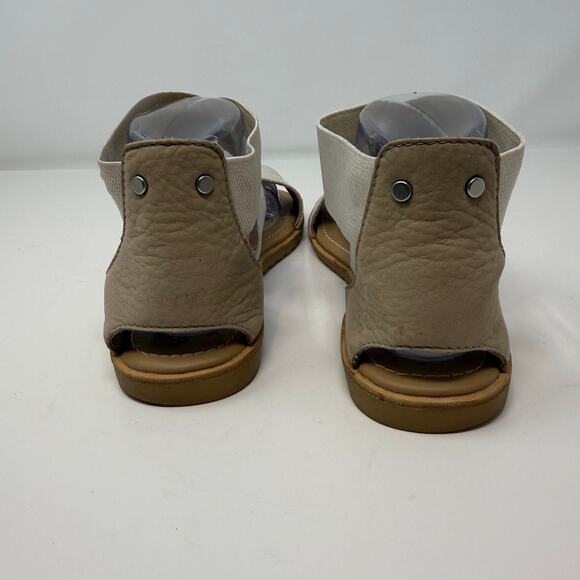 Sorel Ella Sandal Women's 9 Tan Off-White Summer Flats Gladiator Sandals Casual - Picture 5 of 9